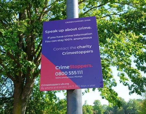 Speak up about crime poster