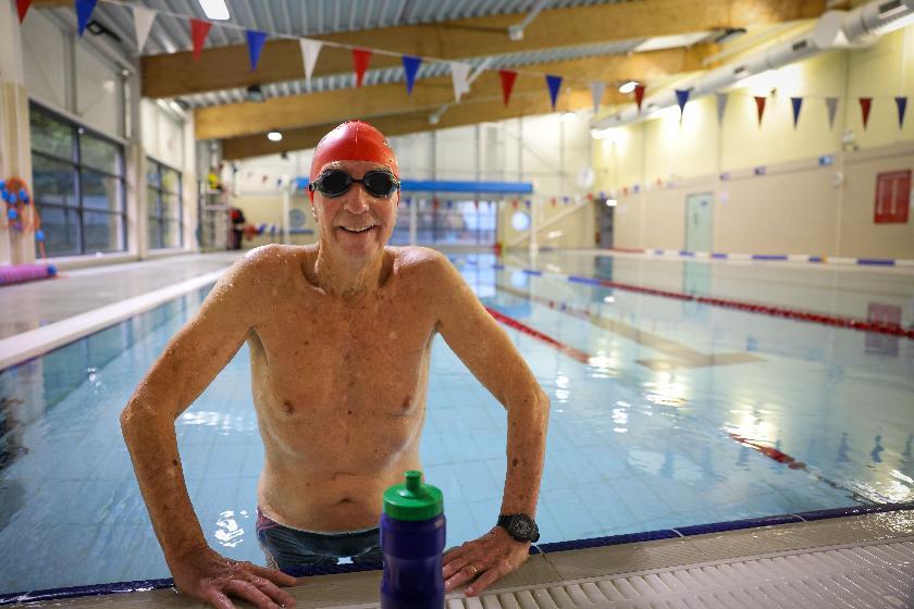 90-year-old Arthur Lowe at Shipston Leisure Centre.