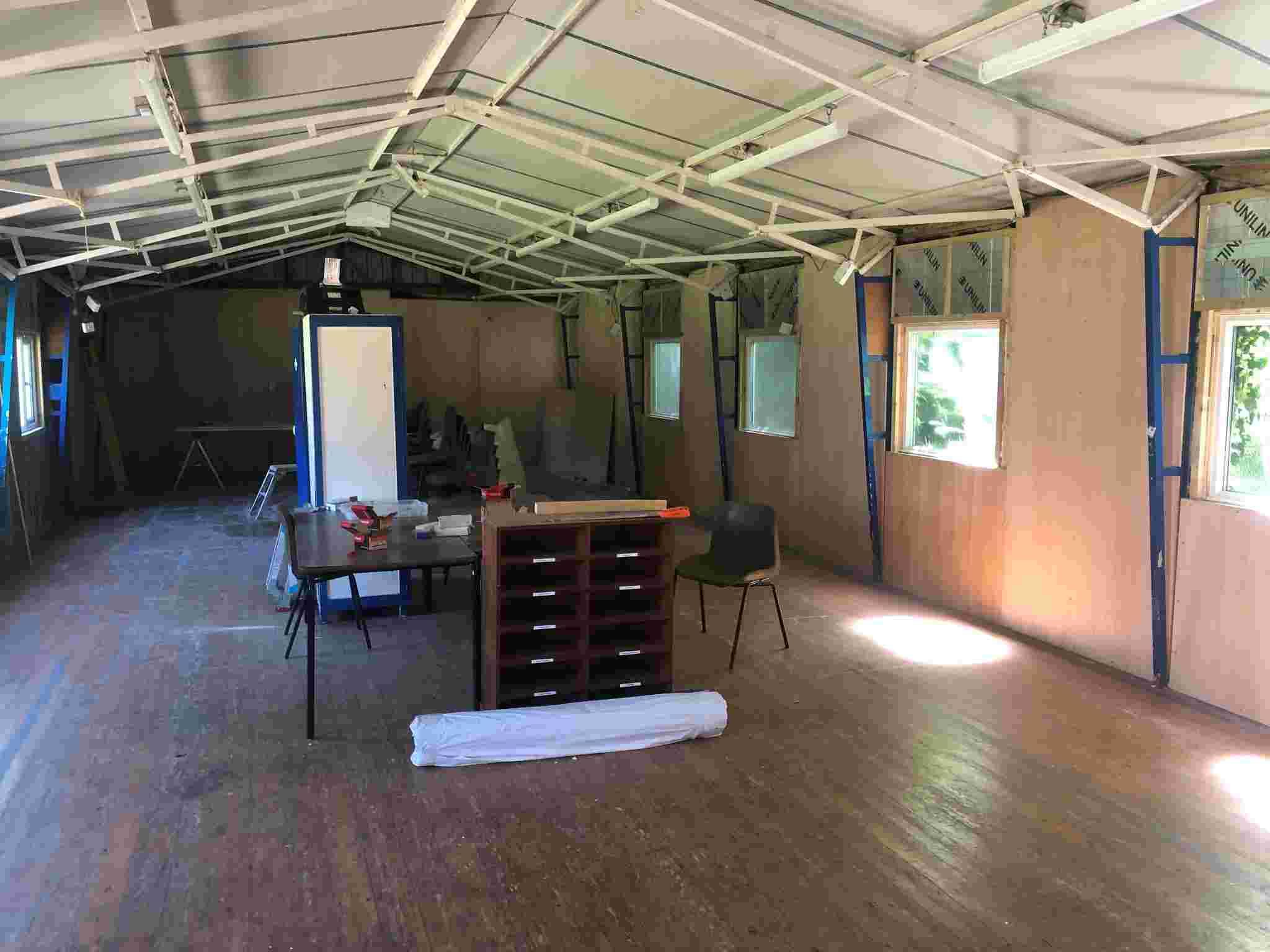 1st Shottery Scout Hut during works