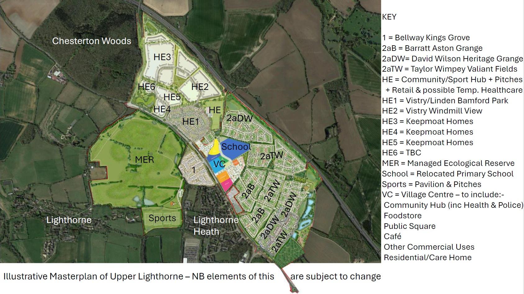 illustrative map of new settlement in Upper Lighthorne